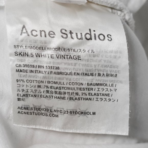 Acne Studios Skin 5 White Vintage Skinny Jeans - Picture 10 of 11